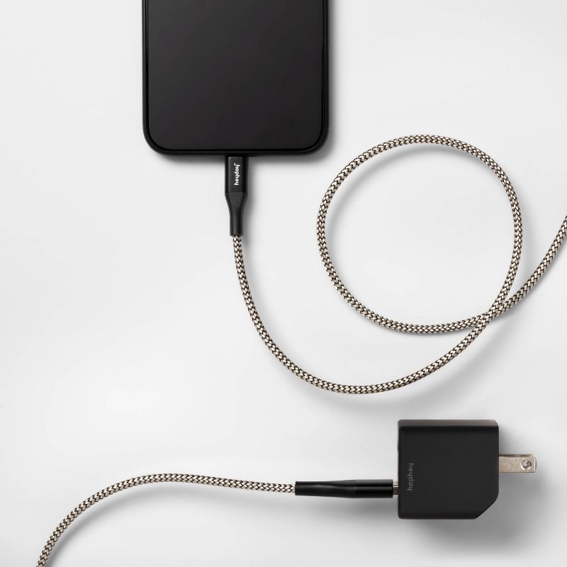2-Port Wall Charger 15W USB-C & 5W USB-A (with 6' Lightning to USB-A Cable) - heyday™, 3 of 6