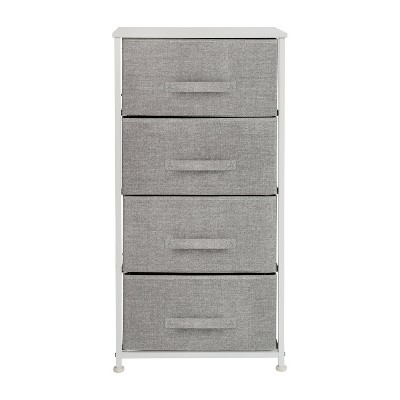 Harris White Cast Iron Frame 4-Drawer Light Gray Fabric Dresser