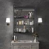FAMYYT 24 in. W x 30 in. H Rectangular Aluminum LED Medicine Cabinet with Mirror and Flowing Light, Dimmable, Anti-fog, Black - 3 of 4