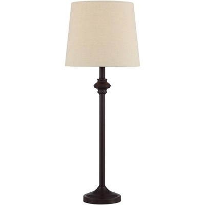Bronze Metal 3-Piece Floor and Table Lamp Set with Oatmeal Drum Shades