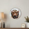 Creative Products Painterly Christmas Highland 20 x 20 Round White Framed Print - 4 of 4
