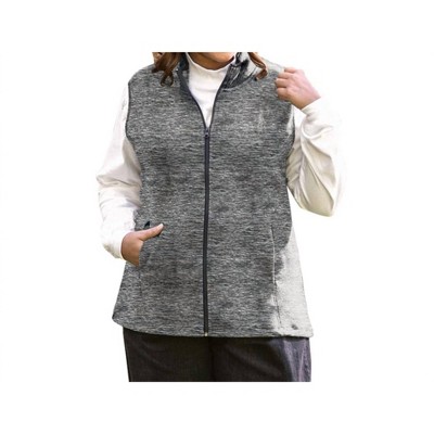 Women's Lyddie Sleeveless Zip Up Fleece Vest - Plus Size - On The Plus Side