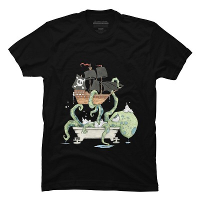 Men's Design By Humans Kraken in the Tub By Handclones T-Shirt