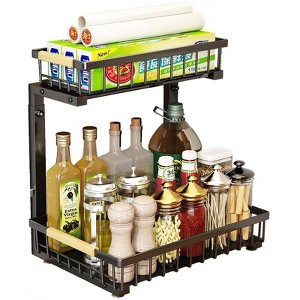 2-Tier Under Sink Organizers Sliding Pull-Out Cabinet Storage Shelf, Metal Drawer for Kitchen, Bathroom Pantry Closet Organization Rack Rust-Resistant - 1 of 4