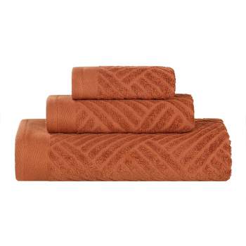 Basketweave Luxury Cotton Jacquard 3 Piece Assorted Towel Set by Blue Nile Mills