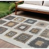 Ivory Charcoal And Gold Geometric Washable Indoor Outdoor Area Rug - 2 of 4