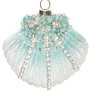 Gallerie II Glass & Pearls Aqua Fan Shell Ornament - 3 of 3