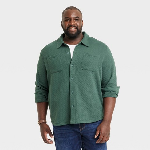 Men's Big & Tall Knit Shirt Jacket - Goodfellow & Co™ Dark Green 5xlt :  Target