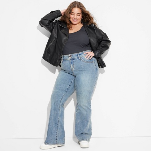 Women s Low rise Flare Jeans Wild Fable Indigo 18 Target