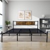 KING Bed Frame with Wood Headboard & Footboard,Metal Platform Queen Size Mattress Foundation Strong Metal Slats Support No Box Spring Needed - 2 of 4