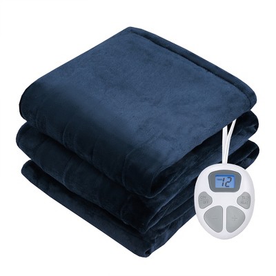 Costway 62'' x 84'' Flannel Heated Blanket Electric Throw w/10 Heating Levels