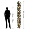 6Ft Pre-Lit Christmas Garland with 20 LED Lights, Pine Cones & Gold Ball Ornaments for Mantle Stairs Table Decorations - 2 of 4