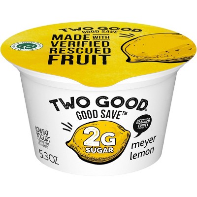 Two Good Good Save Low Fat Lower Sugar Meyer Lemon Greek Yogurt - 5.3oz Cup