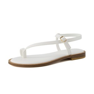 CUSHIONAIRE Life Strappy Flat Thong Sandals for Women with Toe Loop, Memory Foam, and Adjustable Ankle Strap Womens Sandals - 1 of 4