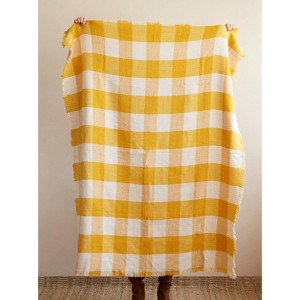 Shiraleah yellow two sided plaid Sierra Throw Blanket - 1 of 4