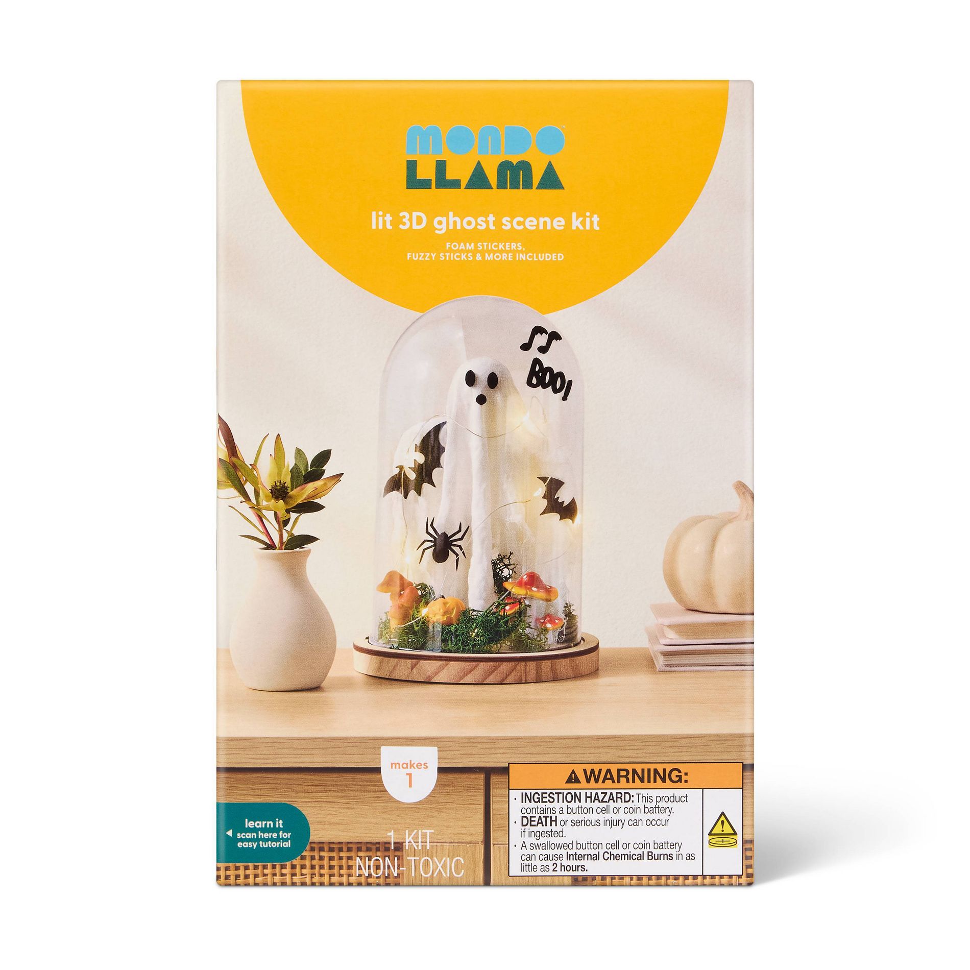 Halloween Craft Cloche Ghost Decor Activity Kit - Mondo Llama™