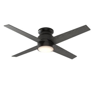 Warmiplanet 52" Flush Mount Ceiling Fans with Lights and Remote Control,DC Motor, Brushed Nickel, 4-Blades