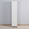 Resenkos Bathroom Floor Storage Cabinet with 2 Doors Living Room Wooden Cabinet with 6 Shelves White - 4 of 4