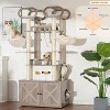 Heybly Cat Tree with Litter Box Enclosure, 76.8-inch Wooden mainecoons Cat Tower with Food Station - 2 of 3