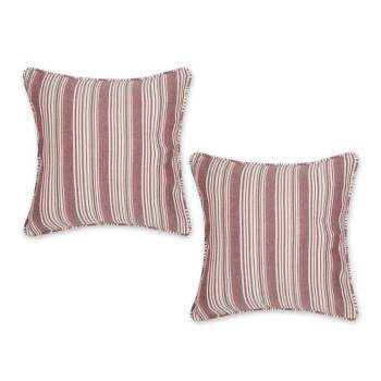 2pc 18"x18" Herringbone Striped Recycled Cotton Square Throw Pillow Cover - Design Imports