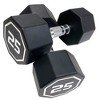 Naysaye Dumbbell Set of 2 25LBS Octagonal with Chrome Plated Contour Knurled Handle High End RPE Material for Home Gym, Silver, 13"*6"*6" - 3 of 4