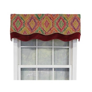 RLF Home Icicles Trimmed Glory 100% Cotton with Fully Lined 3" Rod Pocket Valnance for Windows 50" x 16" Multi - 1 of 4