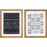 Set of 2 24"x30" Framed Black & White Geo Fabric Decorative Wall Art - Threshold™