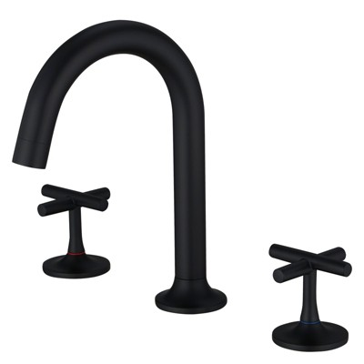8 in. Widespread Double-Handle High-Arc Bathroom Faucet in Matte Black