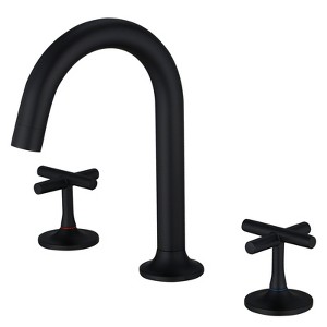 8 in. Widespread Double-Handle High-Arc Bathroom Faucet in Matte Black - 1 of 4