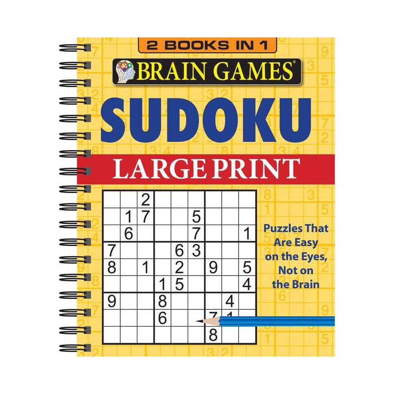 Brain Games - 2 Books in 1 - Sudoku - Large Print by  Publications International Ltd & Brain Games (Spiral Bound), 1 of 2
