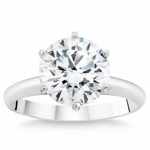 Pompeii3 Platinum 3Ct Certified Diamond Solitaire Engagement Ring Lab Created - Size 7 - 1 of 4