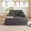 KERDOM Chaise Lounge Chair 53'' Comfy Oversized Reading Chair Fluffy Plush Cozy Couch Sofa Bed with Armrests and Pillows, for Living Room, Bedroom - 4 of 4