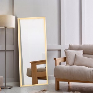 Soraya 65" x 22" Full-length Frameless Anti-Fog Plug-in/Hardwire Aluminum Front-lit Tri-color LED Freestand/Hang Mirror w/ Touch Control - JONATHAN Y - 1 of 4