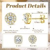 Hayoso 18K Gold Plated Halo Stud Earrings 925 Sterling Silver Cubic Zirconia Stud Earrings Round Square Diamonique Stud - 4 of 4