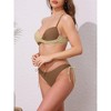 INSPIRE CHIC Women's Front Cross Contrast Color Bikini Sets, Strappy Top Tie Size Triangle Bottoms Swimwear Bathing Suits 1 Set - 2 of 4