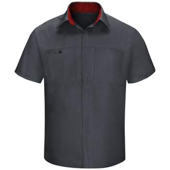 Red Kap Men's Short Sleeve Performance Plus Shop Shirt With Oilblok Technology