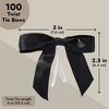 Juvale 100-Pack Twist Tie Bows - Black 3" Satin Ribbon Small Bows For Gift Wrapping Treats Party Favors Craft Decoration - 4 of 4