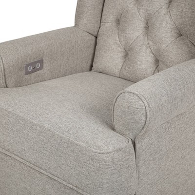 Harbour Performance Grey Eco-Weave Tufted Swivel Recliner