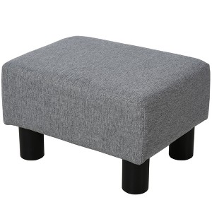 NicBex Linen-Like Storage Ottoman Cube Tufted Footrest with Plastic Legs for Bedroom and Living Room, Grey - 1 of 4