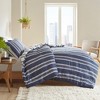 Gracie Mills Thais Farmhouse Reversible Striped Comforter Set - King/California King - Navy - 2 of 4