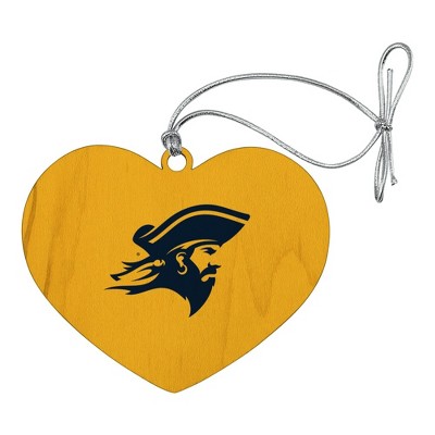 ETSU Secondary Logo Heart Love Wood Christmas Tree Holiday Ornament