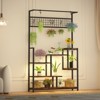 Plant Shelf with Grow Light, Tall Plant Stand, 7 Tiered Large Metal Shelf with Hanging Hooks, Flower Bonsai Pots Organizer for Balcony, Living Room - 2 of 4