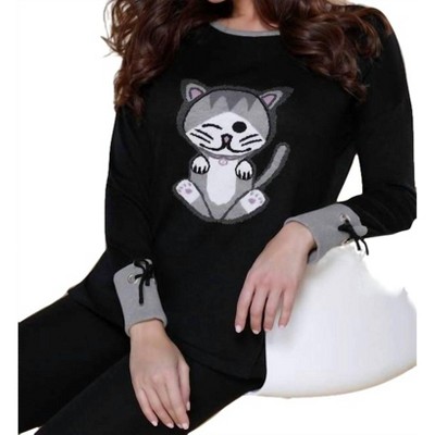 Women's Kitty Paws Pullover - ANGEL