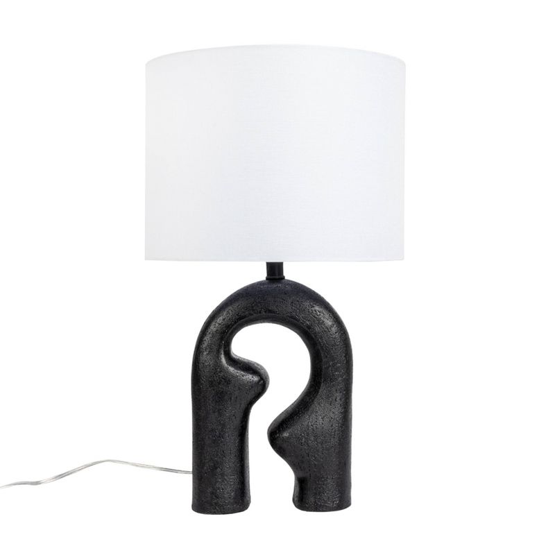 Storied Home Modern Abstract Sculptural Table Lamp with Drum Shade, 3 of 9