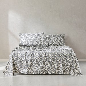 Lush Décor King 4pc Lillian Block Print Cotton Sheet Set Blue - 1 of 4