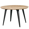LeisureMod Ravenna Modern Round Wood 47" Dining Table with Metal Legs - Sleek Design, Perfect for Dining Rooms - 2 of 4