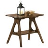 Alilang 21.00 Inch Mid-Century Modern Accent Table with Unique Openwork Design and Storage Shelf-Brown - 4 of 4