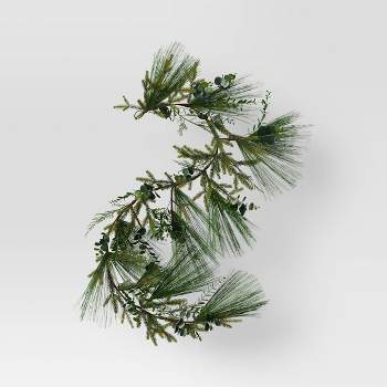 6' Pine and Eucalyptus Artificial Christmas Garland Green - Wondershop™