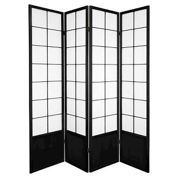6 ft. Tall Zen Shoji Screen - Black (4 Panels)