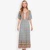 Anna-Kaci Women's Bohemian V-Neck Maxi Dress Floral Print Short Sleeves - 4 of 4